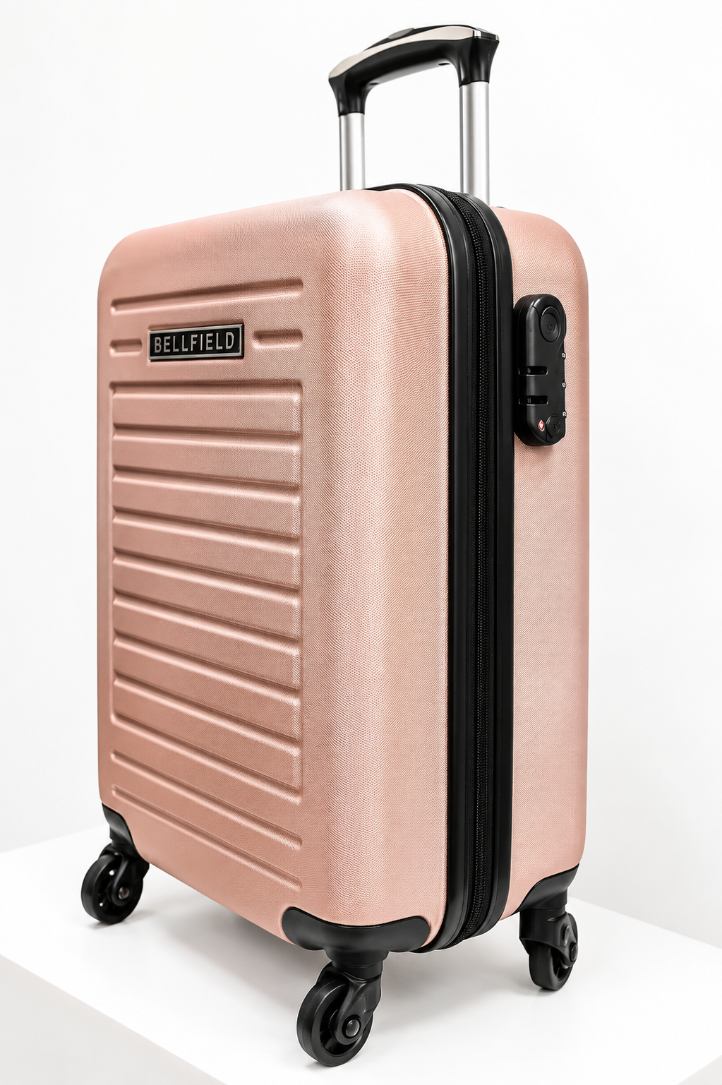 Bellfield Rose Gold Hard Shell Cabin Suitcase 55x40x20cm 2.75Kg