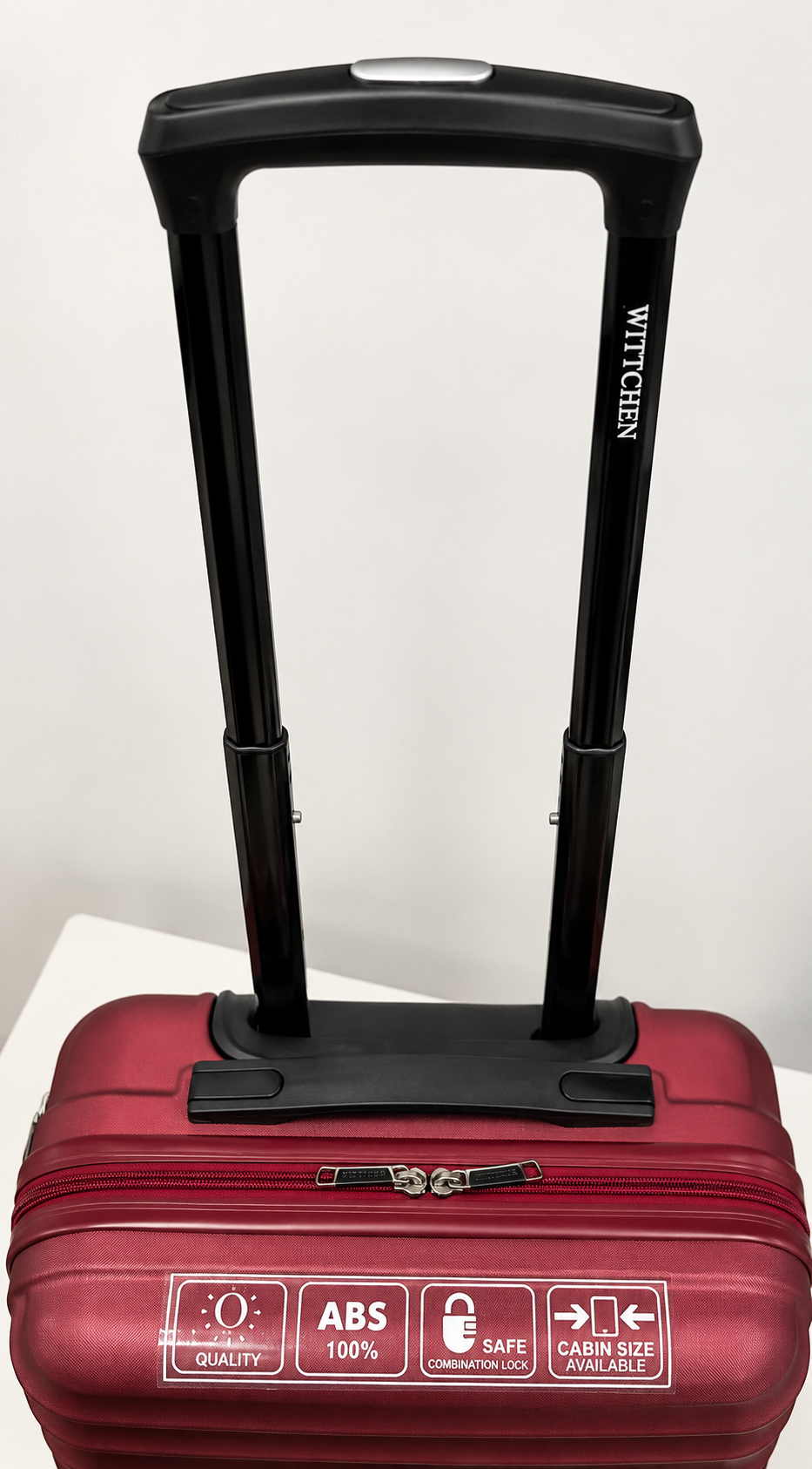 Full Size Overhead Cabin Bag 55x40x20cm 2.5Kg Wittchen Hard Shell Burgundy