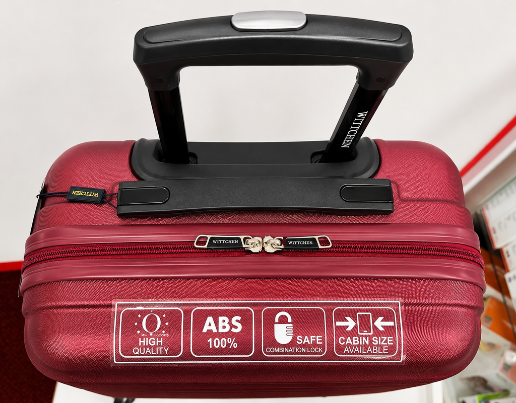 Full Size Overhead Cabin Bag 55x40x20cm 2.5Kg Wittchen Hard Shell Burgundy