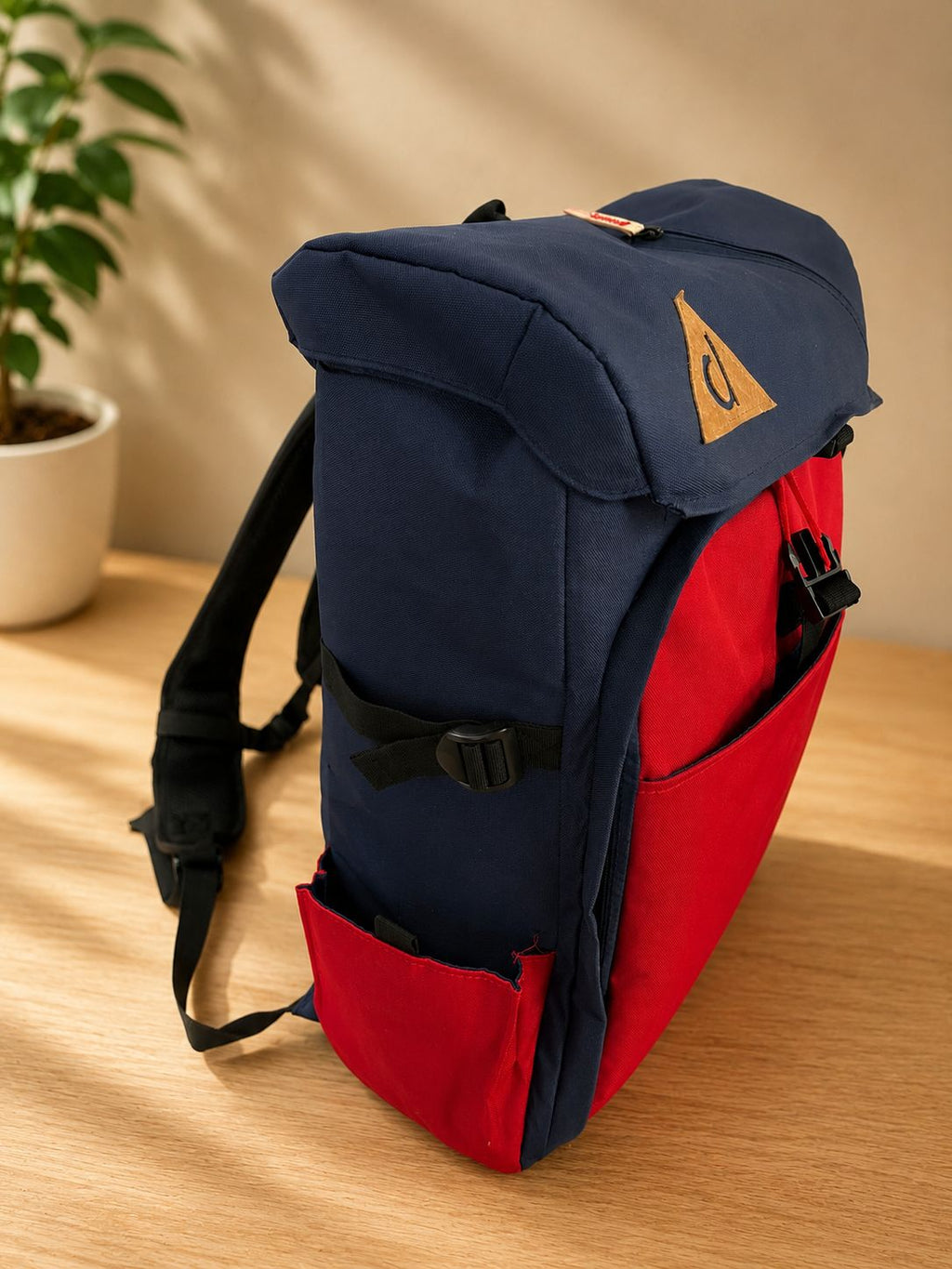Carry on Overhead Roll-Top Cabin Backpack 55x40x20cm 1.0 Kg Dussel Red and Blue