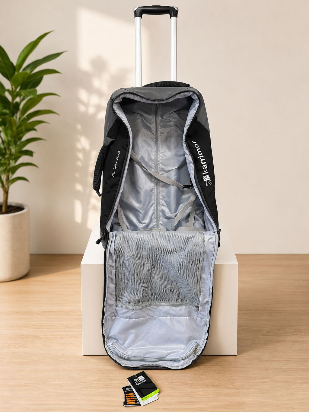 Overhead Cabin Trolley Backpack 55x40x20cm Karrimor Transit 40 Litre  2.5 Kg  Black/Grey