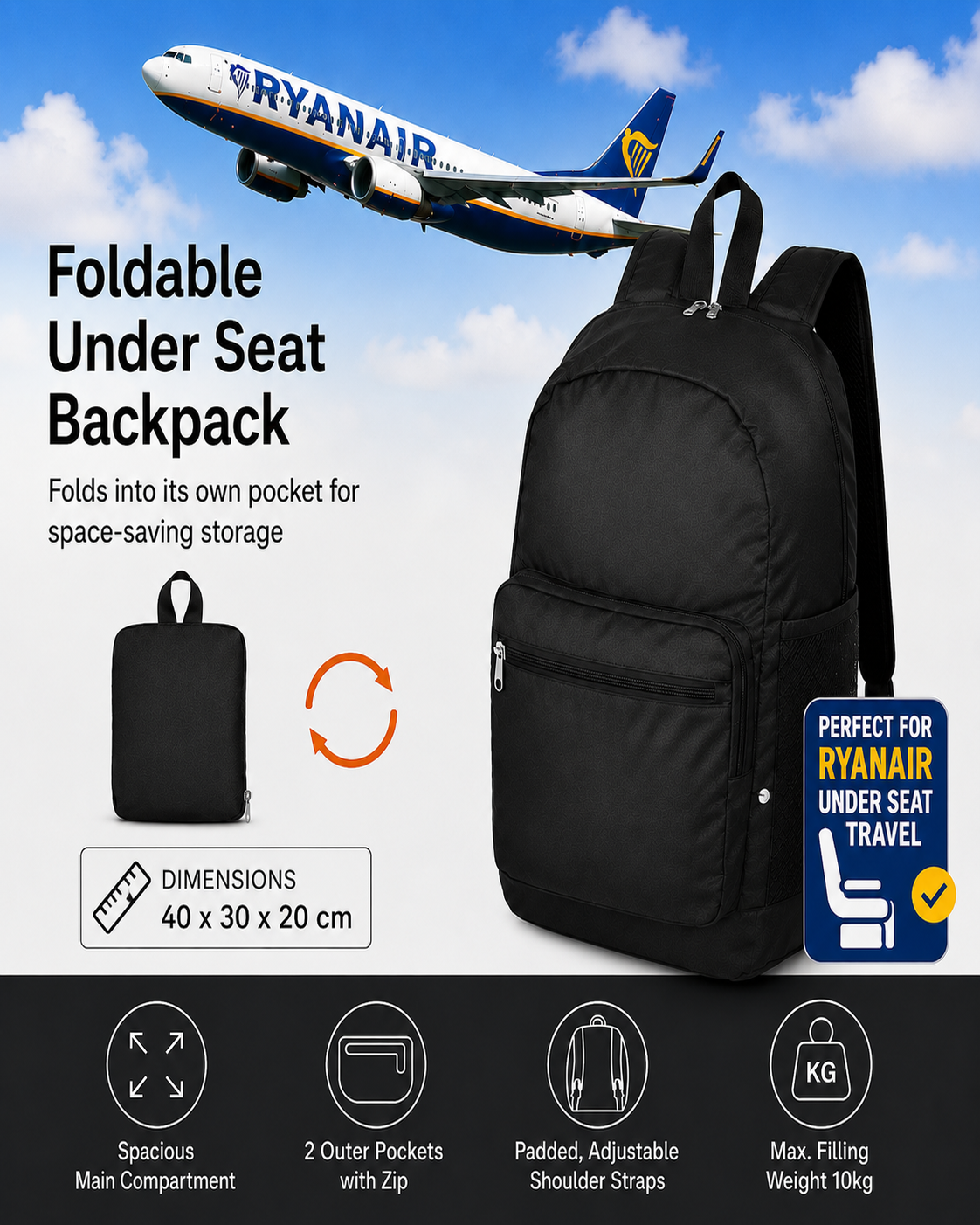 Travellers Friend Foldable Backpack